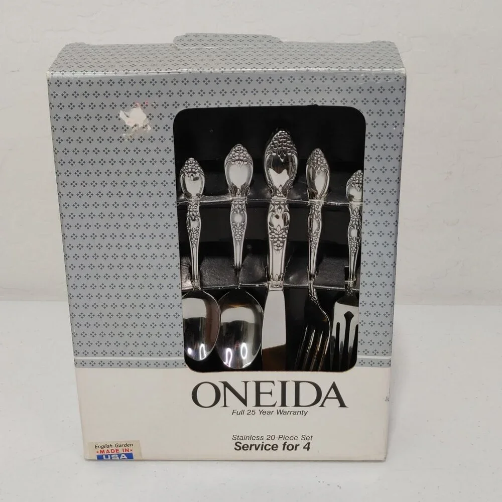 Oneida English Garden Stainless 20 Piece Flatware Set Service For 4 (Vintage...